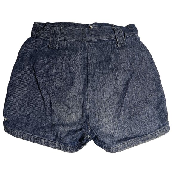 Vintage Girls Hippy Shorts 10 20W 1970's High-Waisted Indigo Denim Buttonfly - Picture 2 of 9